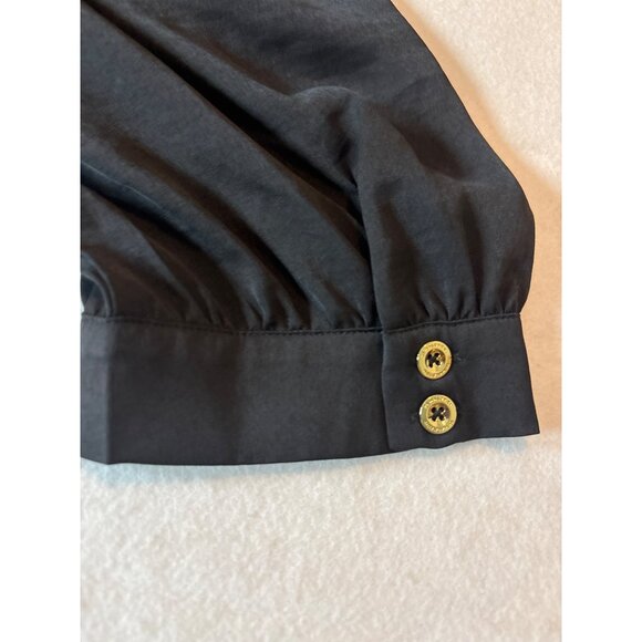 Halston Womens Black Button-Up Blouse L - - Picture 13 of 15